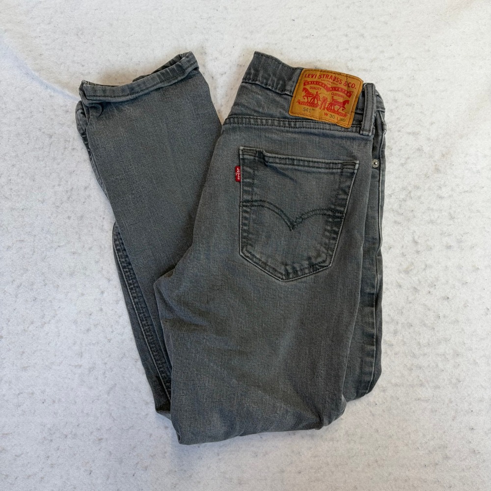 Levi 541 Athletic Taper Jeans Mens 30x30 Gray Denim Stretch